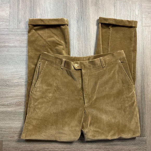 Vintage Beretta Velluto Duca Visconti Di Modrone Corduroy Pants Mens 38x31 Tan